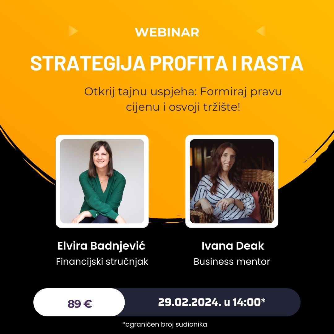 Ivana Deak Elvira Badnjevic Webinar Strategija profita i rasta